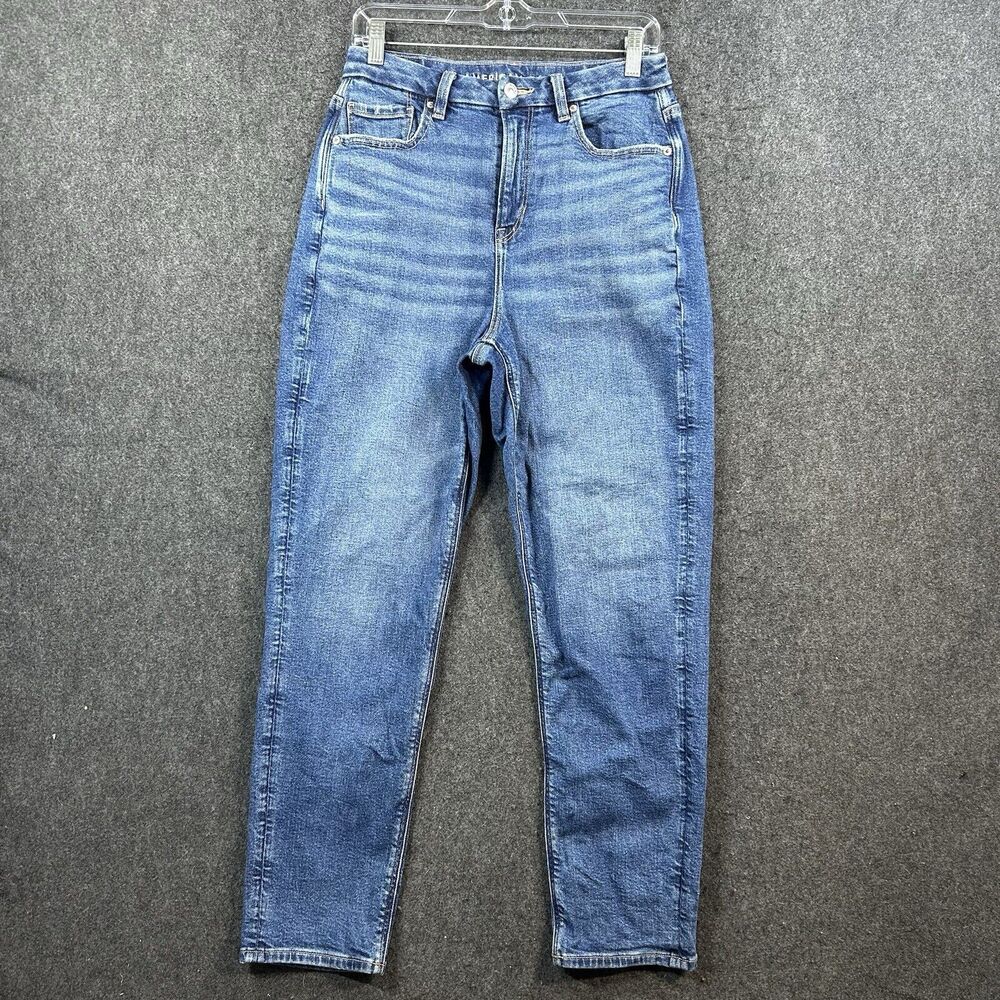 American Eagle Curvy Mom Jeans Women’s 8 Blue Denim Stretch High Rise